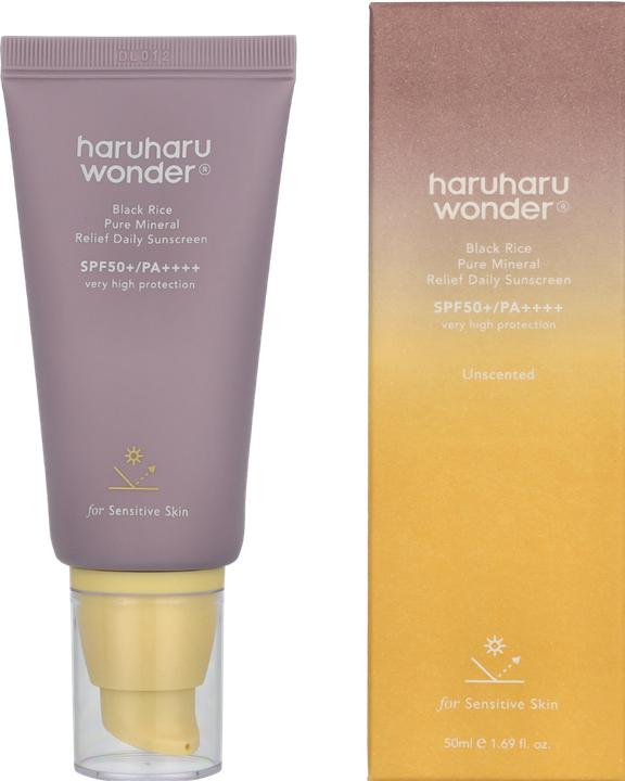 Image du produit Haruharu Wonder Black Rice Pure Mineral Relief Daily Sunscreen 50ml - Pour tous les types de peaux, y compris les S (Crème solaire, SPF 50+, 50 ml)