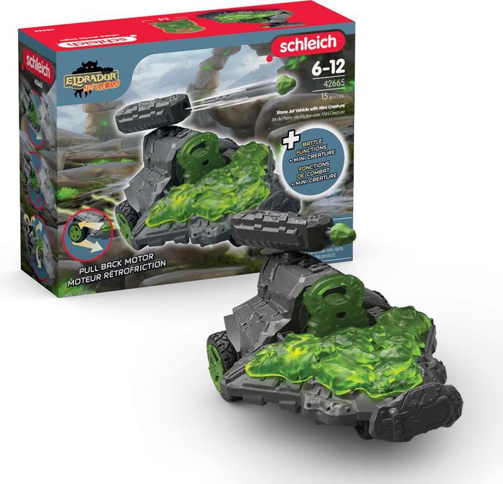 Produktbild Schleich Stein Düsenjet Fahrzeug mit Mini Cretaure