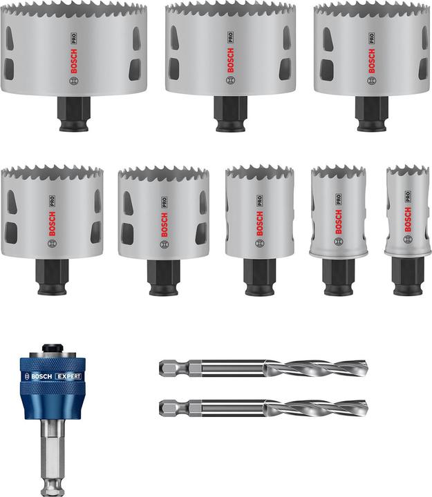 Produktbild Bosch Professional Zubehör PRO Multi Material PC Plus Lochsägen-Set, 11-tlg. (25, 32, 54, 60, 68, 76, 86 mm, 40 Millimeter)