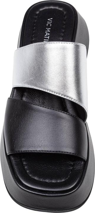 Actual product image Vic Matie mini yoko sandal in black and silver leather (39)