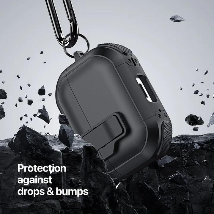 Actual product image Dux Ducis Headphone case - AirPods 4 PECP Series PC+TPU Cover with Hook Black (Charging case cover)