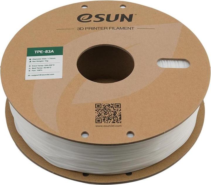 Actual product image eSUN ELASTIC 1,75mm NATURAL 1kg (TPE, 1.75 mm, 1000 g, White)