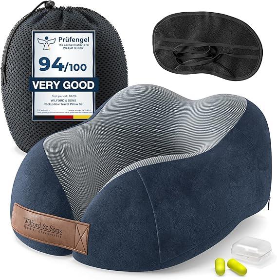 Wilford & Sons Reisekissenset (Kopf- & Nackenkissen, Tasche, Hygieneprodukt)