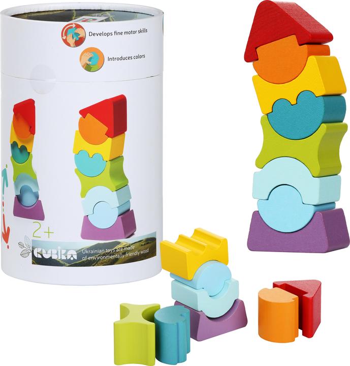 Produktbild Cubika flexibler Holzstapelturm kleines rotes Dach