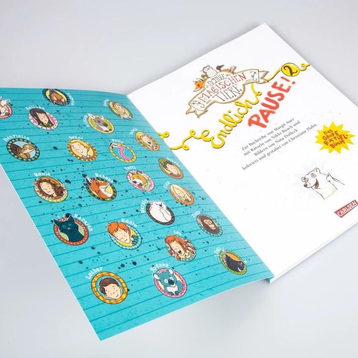 Actual product image Die Schule der magischen Tiere: Endlich Pause! Das grosse Rätselbuch Band 2 (German, Nikki Bush, Christiane Hahn, Nina Dulleck, Margit Auer, 2021)