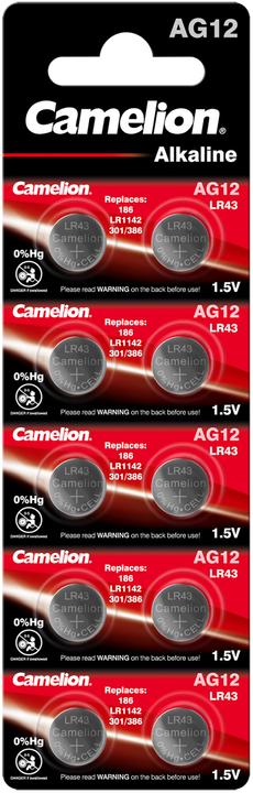 Produktbild Camelion Batterie Alkaline AG12 0% Mercury/Hg 10 St. - Batterie - LR 43/V12GA (10 Stk., LR43, 108 mAh)