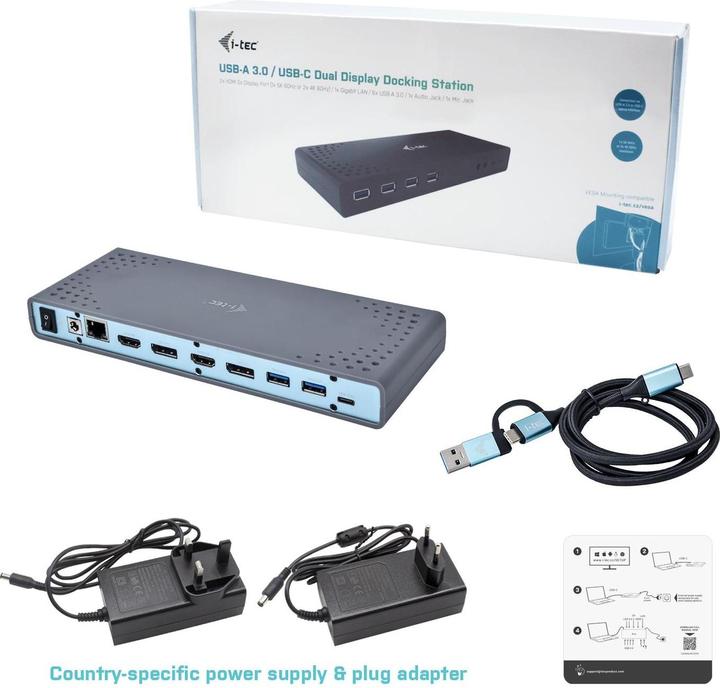 Actual product image i-tec USB 3.0 / USB-C Dual 4K Dock (USB-C, 2 Ports)