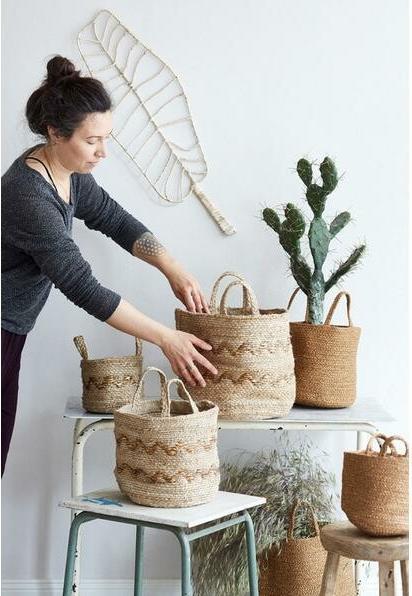Immagine prodotto Liv Interior Cestino di Juta 16 x 16 cm, Oro/Natura (1 x, 16 x 16 x 16 cm)