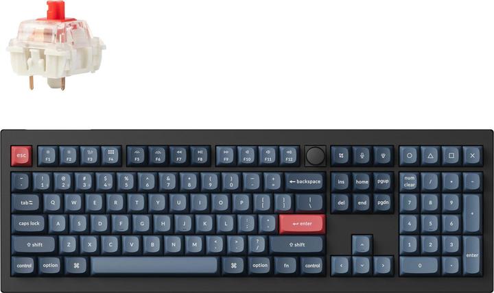 Actual product image Keychron V6 Max QMK/VIA Wireless Custom Mechanical Keyboard Fully Assembled Knob,Carbon Black, Gater (US, Wireless)