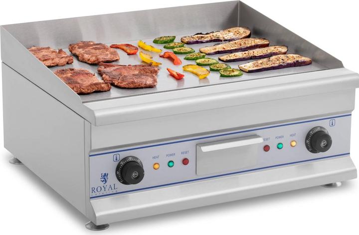 Royal Catering Elektro Grillplatte Griddleplatte Griddle Bräter Grill 60cm Glatt 2 x 3200 W Neu (0.01 kW)
