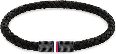 Tommy Hilfiger Black Leather Bracelet for Men Infinity 2790459