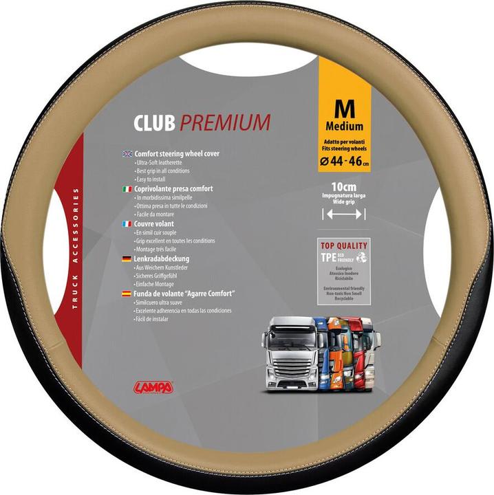 Produktbild AM Club, LKW Lenkradbezug aus Kunstleder - M - Ø 44/46 cm - Beige