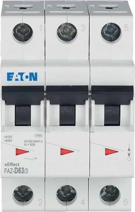 Image du produit Eaton MCB, 63A, type D, 3P, 15kA