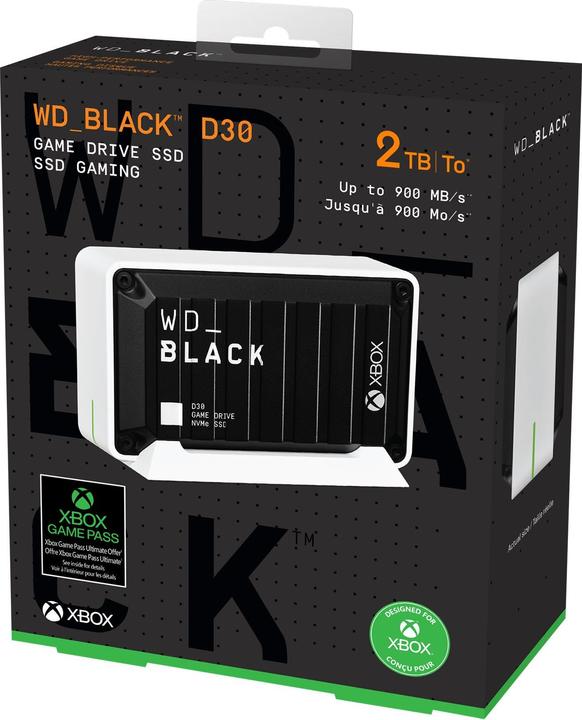 Image du produit WD Disque dur de jeu noir D30 SSD pour Xbox (2000 Go)