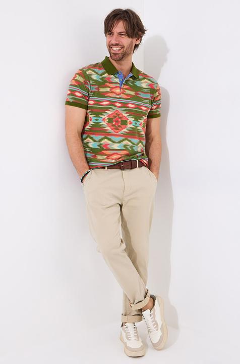 Actual product image Joe Browns Vibrant Aztec Print Polo Shirt (L)