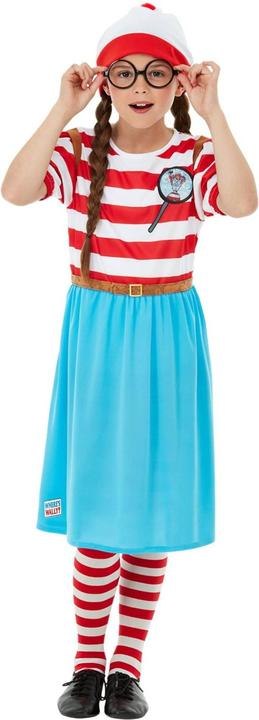 Actual product image Wheres Wally? Girls Deluxe Wenda Costume Set (110, 116)