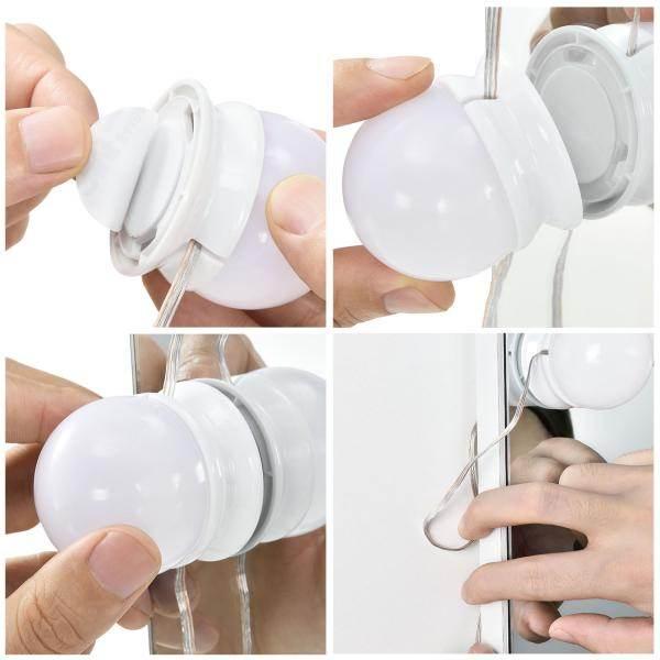 Actual product image Juskys Schminktisch Lichterkette mit 10 LED Lampen und USB (5.27 m)