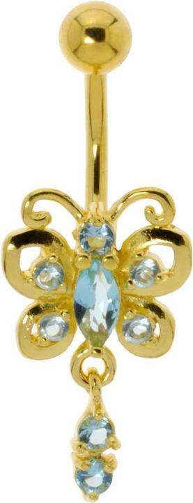 Bijouteria Bauchpiercing (Chirurgenstahl 316L, Kristall, Messing, PVD Beschichtung (goldfarbig))