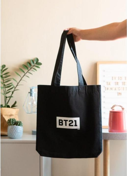 Actual product image BT21 - Fabric shopping bag 28x40 cm (black)