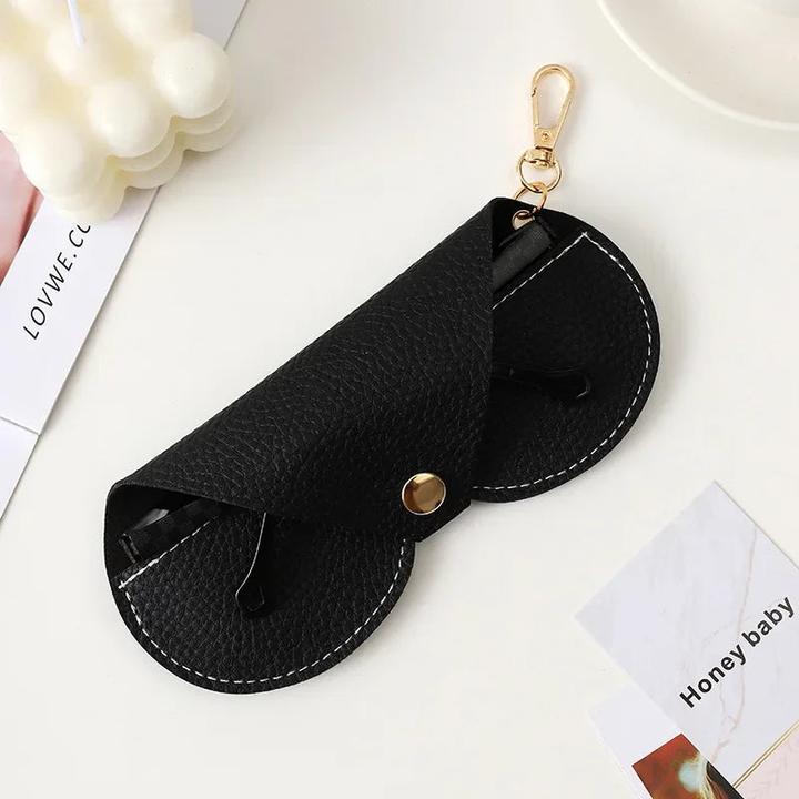 Actual product image Only-Bags.Store Niedliche hängende PU Leder Sonnenbrille Lesen Brille Lagerung Tasche geprägt Brille Abdeckung