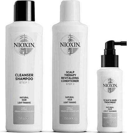 Immagine prodotto Nioxin Sistema 1 in 3 parti per capelli naturali con trattamento per capelli con diradamento leggero Set (Set per la cura dei capelli)