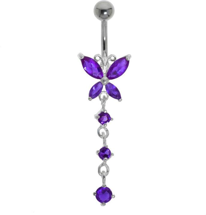 Bijouteria Bauchpiercing (Edelstahl, Silber 925, Kristall)