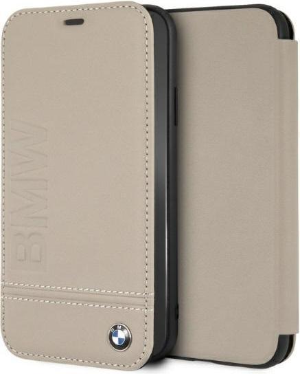 Productafbeelding BMW BMFLBKI61LLST iPhone Xr boek beżowy/taupe Logo Opdruk (Apple iPhone XR)