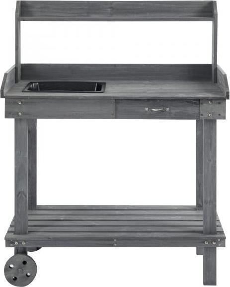 Produktbild Outsunny Gärtnertisch mit Waschbecken und Rollen (45 cm)