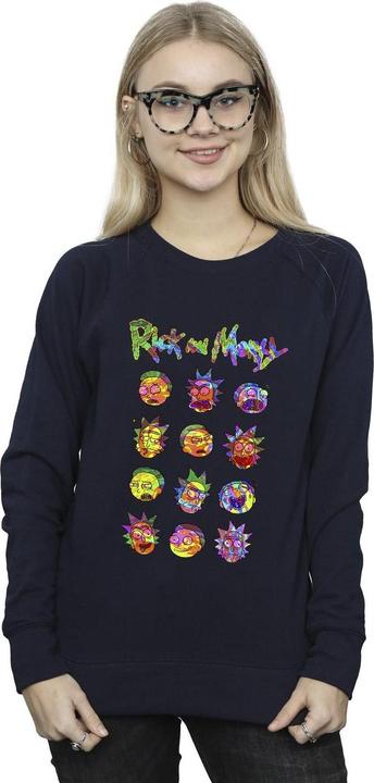 Rick And Morty Tie Dye Faces Sweatshirt (M)