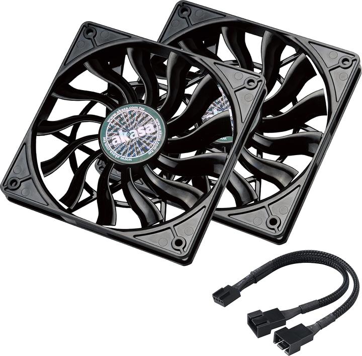 Produktbild Akasa SlimFan / 12015 / EBR/ PWM, 2pcs bundle