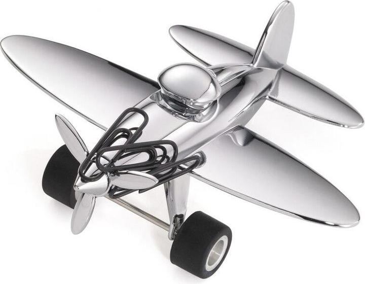 Troika STOP-OVER Avion presse-papiers avec aimant à trombones, gris (4 x)