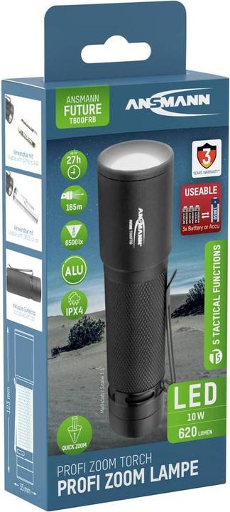 Image du produit Ansmann T600FRB Lampe de poche LED à piles, alimentée par batterie 620 lm 27 h 1 (12.20 cm, 620 lm)