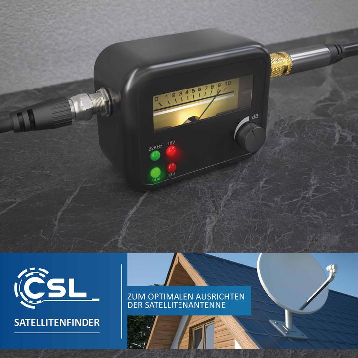 Produktbild CSL Satfinder, Satellitenfinder, Pegelskala, HD-fähig, Zeigeranzeige mit Signalton, Satelliten Finder (Messtechnik)