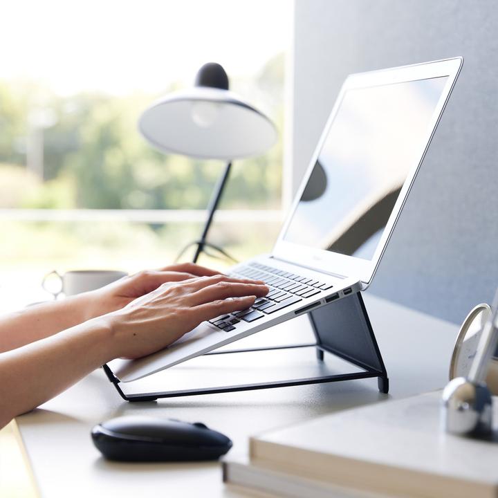 Actual product image Yamazaki Tablet and laptop holder with dual function TOWER