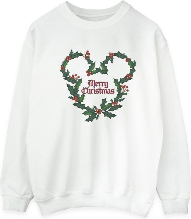 Disney Mickey Mouse Merry Christmas Holly Sweatshirt (XXL)