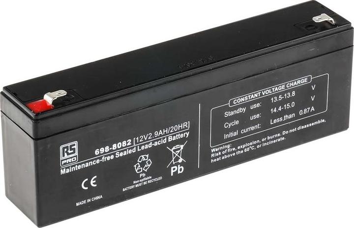 Actual product image Rs Pro Lead battery AGM 12V 2,9Ah (12 V, 2900 mAh)