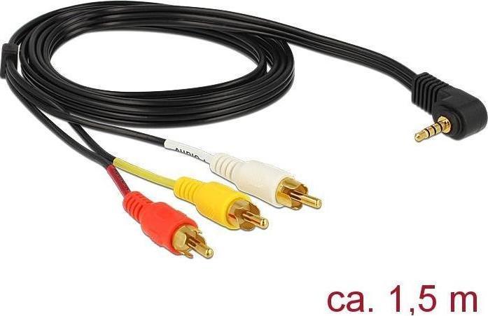 Image du produit Delock 3in1 Klinke – Cinch (1.50 m, Jack 3,5 mm (AUX), RCA)
