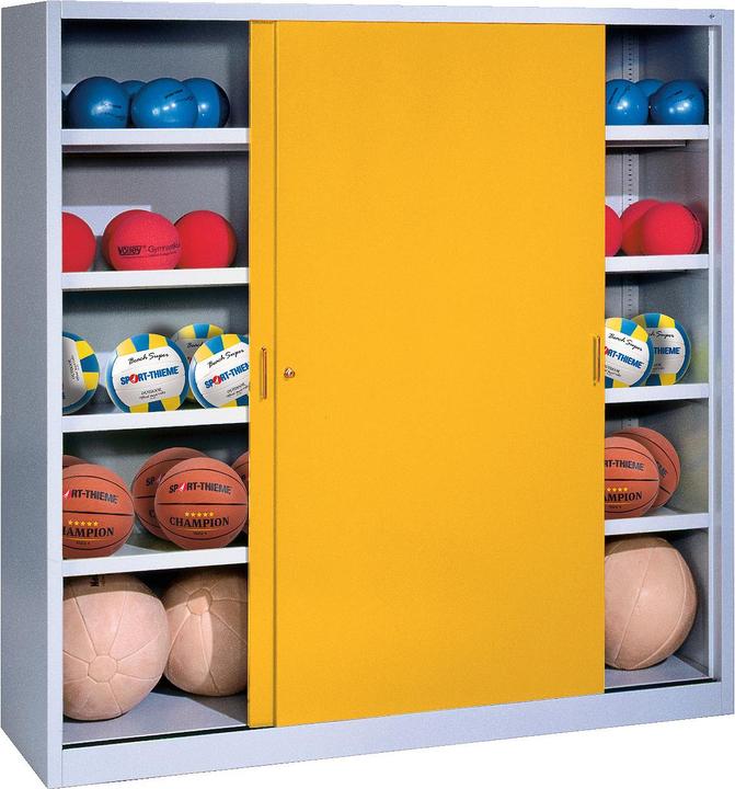 C+P Ballschrank (HxBxT: 195x160x50 cm, mit Vollblech-Schiebetüren, Typ 4)