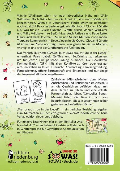 Produktbild Was brauchst du in der Liebe? Paarbeziehungen liebevoll gestalten: Gefühle ansprechen, Bedürfni (Deutsch, Hedda Christians, Hanna Grubhofer, Sigrun Eder, 2023)