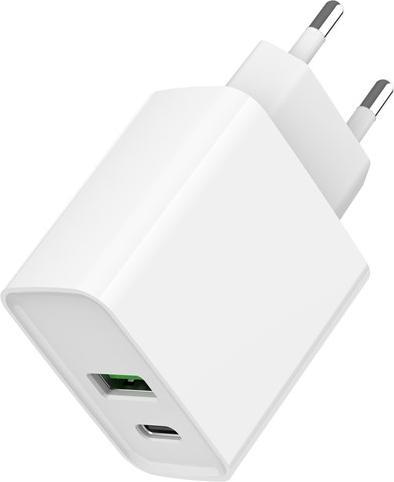 Produktbild Gembird Ładowarka PowerDelivery USB-A USB-C 20W Biała (20 W)
