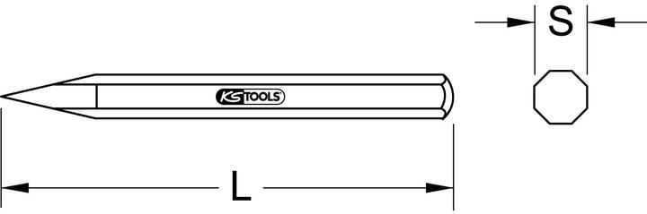 Produktbild KS Tools Spitzmeissel 8-kant