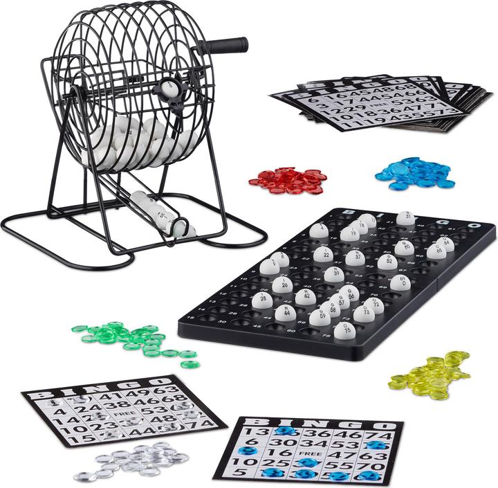 Relaxdays Bingospiel mit Lostrommel (Englisch)