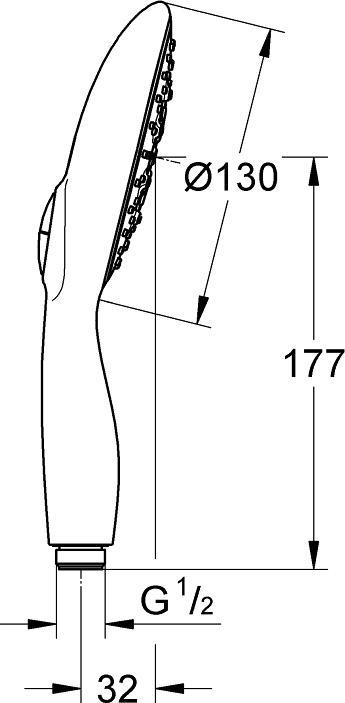 Actual product image Grohe Vitalio Rain Handbrause (4 Beam types)