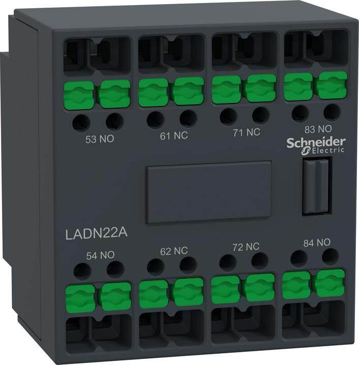 Actual product image Schneider Hilfsschalterblock LADN22A 2S+2Ö SnapIN Anschlussklemmen