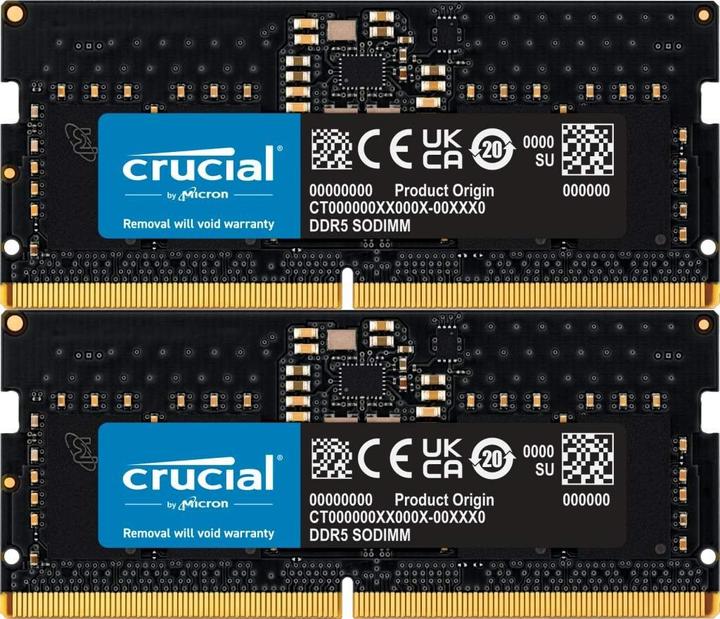 Productafbeelding Crucial Kit DDR5-4800 SODIMM (2 x 32GB, 4800 MHz, DDR5 RAM, SO-DIMM)
