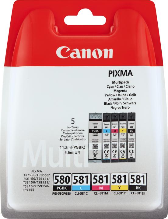 Canon PGI-580/CLI-581 Multipack (C, M, Y, BK, PGBK)