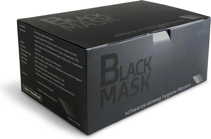 Actual product image Hygiene mask Black Mask, 50 pieces (50 x)