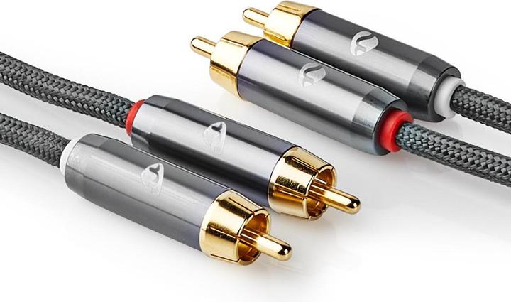 Immagine prodotto Nedis Cavo audio stereo 2X spinotti RCA 2X spinotti RCA placcati in oro 5,00 m rotondo grigio / grigio (5 m)