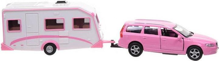 Produktbild NoName Volvo V70 aus Druckguss mit Wohnwagen - Pink