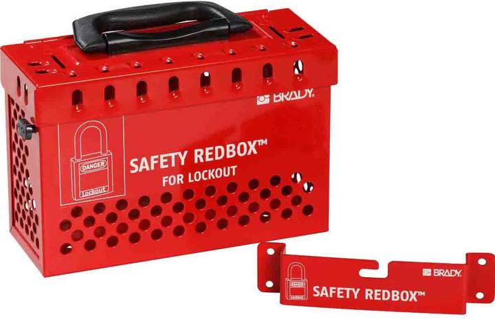 Image du produit Brady boîte de fermeture de groupe transportable LockBox, rouge, 24 x 17 x 10cm, avec système de